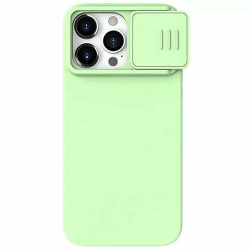 Накладка Nillkin CamShield Silky Silicone Case для iPhone 15 Pro Max (салатовый)