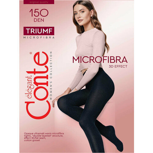 Колготки Conte elegant Triumf, 150 den, размер 4/L, черный колготки для беременных conte mommy 40 den lycra® размер 4 l с х б ластовицей цвет nero чёрный