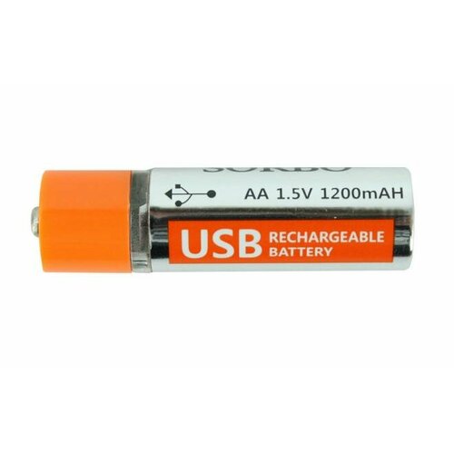 Аккумуляторная батарейка АА Sorbo USB 1.5V 1200mAH