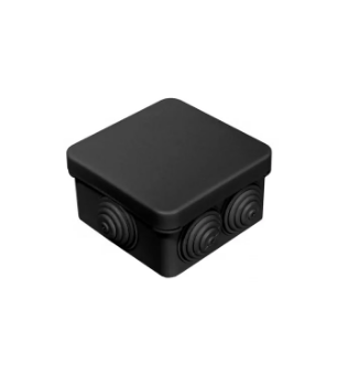 Распределительная коробка открытая LEXMAN D 100х100х55 мм 6 вводов IP55 цвет черный