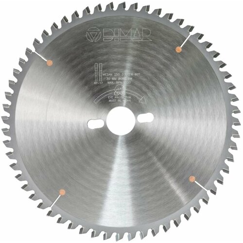 Диск пильный 250х30 60 зуб. MWO для алюминиевых профилей Dimar