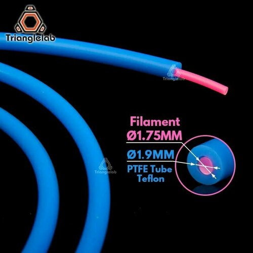 Синяя фторпластовая (PTFE, тефлоновая) трубка, 1м, для 3D принтера, TriangleLab трубка фторoпластовая ptfe тефлоновая 1м для 3d принтера 3d ручки 2мм 4мм