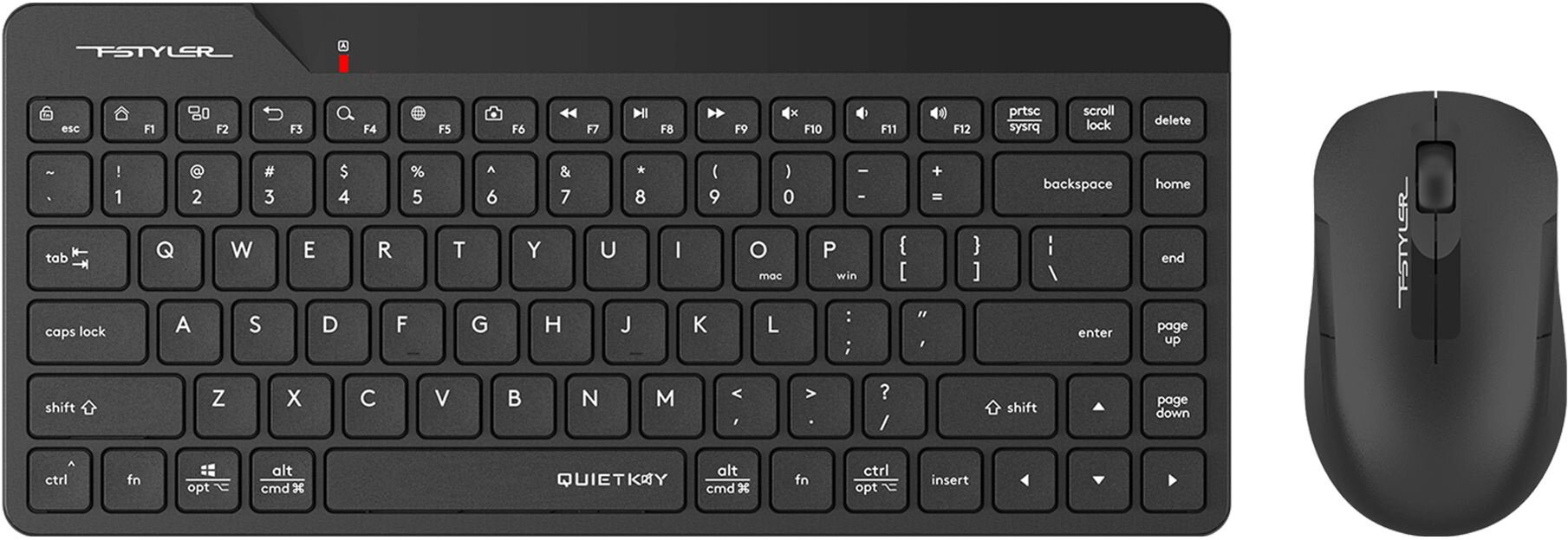 Клавиатура + мышь A4Tech Fstyler FG2200 Air клав: черный мышь: черный USB беспроводная slim (FG2200 AIR BLACK)