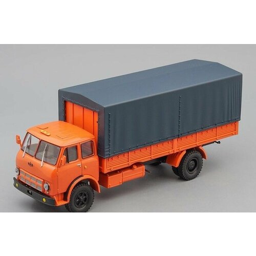 Масштабная модель грузовика коллекционная Минский 53352 бортовой с тентом (1974-1976), св. оранжевый минский грузовик 200 бортовой оранжевый