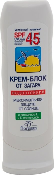 Крем-блок от загара Floresan SPF45 водостойкий 125мл