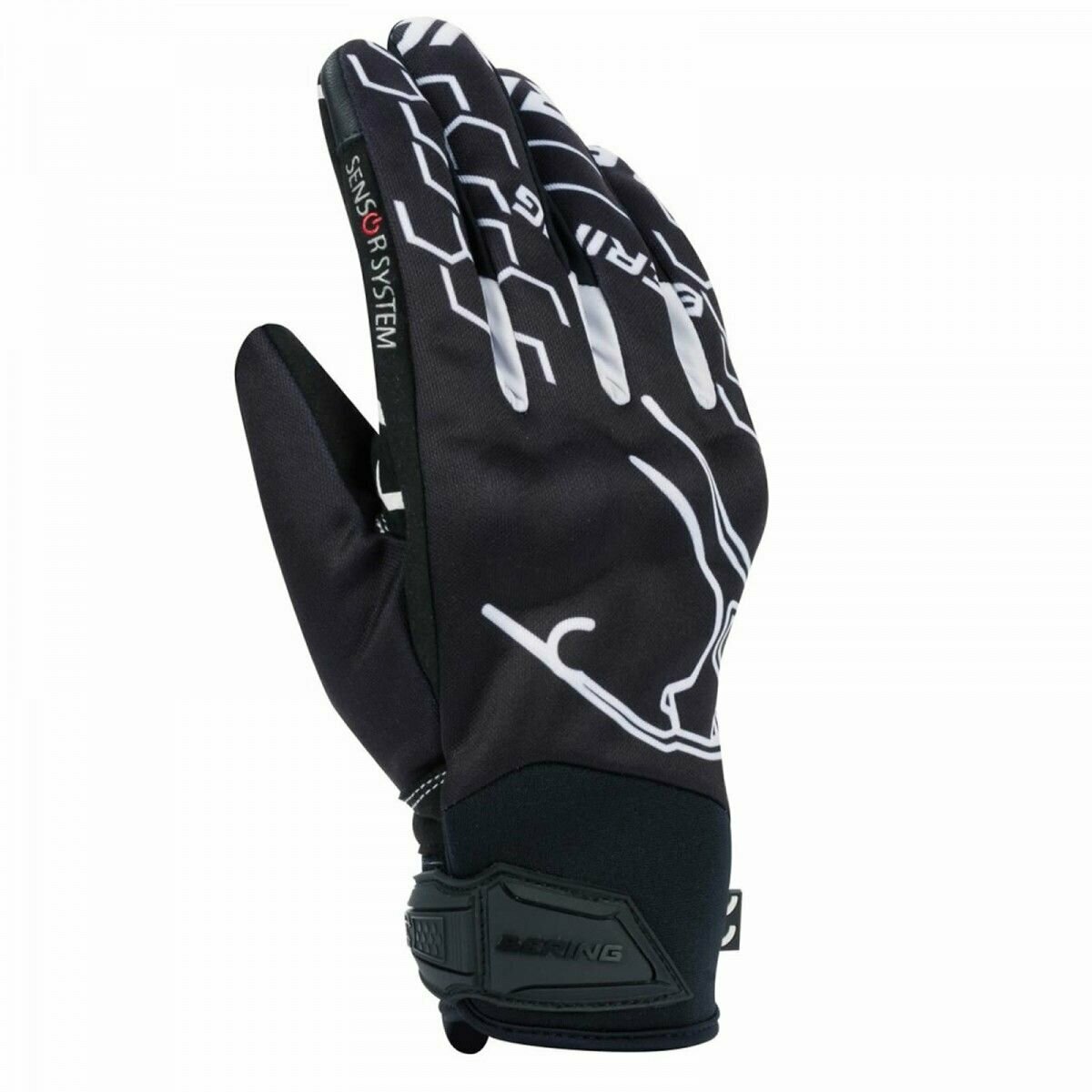 Мотоперчатки мужские летние текстильные Bering WALSHE Black/White, T9