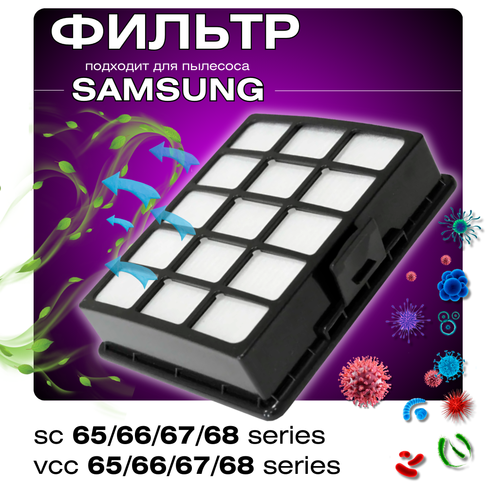 Фильтр HEPA Run Energy для пылесосов Samsung SC6560, SC6520, SC6530, SC6562, DJ97-00492A