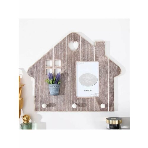 Крючки декоративные деревофоторамка 10х15 см Домик с лава 1139₽