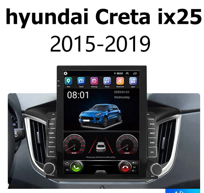 Магнитола для Hyundai Creta в стиле Тесла 2/32GB QLED DSP CarPlay