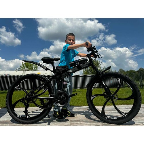 Велосипед складной Двухподвесной Richiesto 26 дюймов Дисковый тормоз черный 30500₽