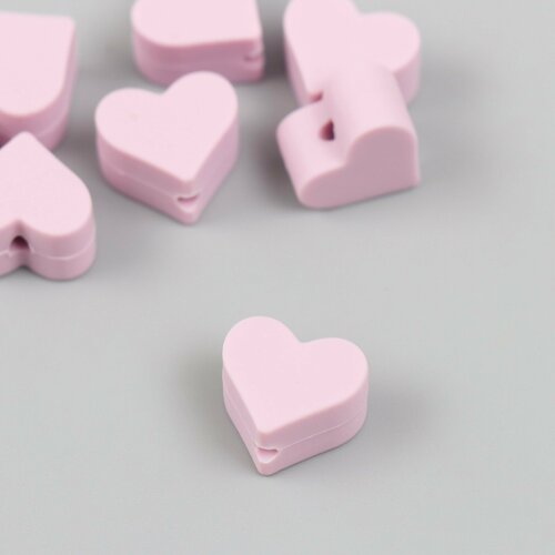 Бусина силикон Сердечко лиловая d14 см 8шт 366₽