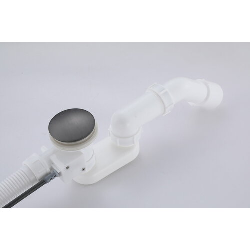 Слив-перелив полуавтоматический для ванны и душа BesserKraft (латунь, графит)