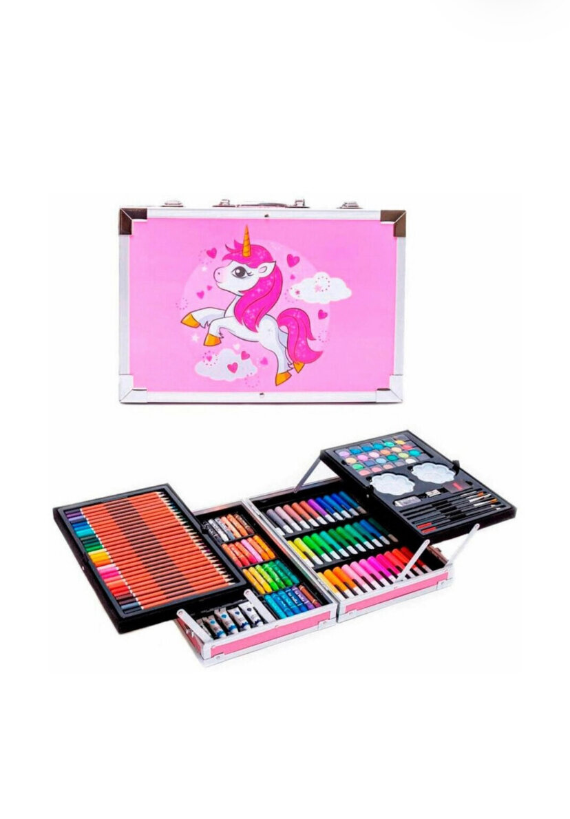 Набор для рисования в розовом чемоданчике "Пони" 145 предметов