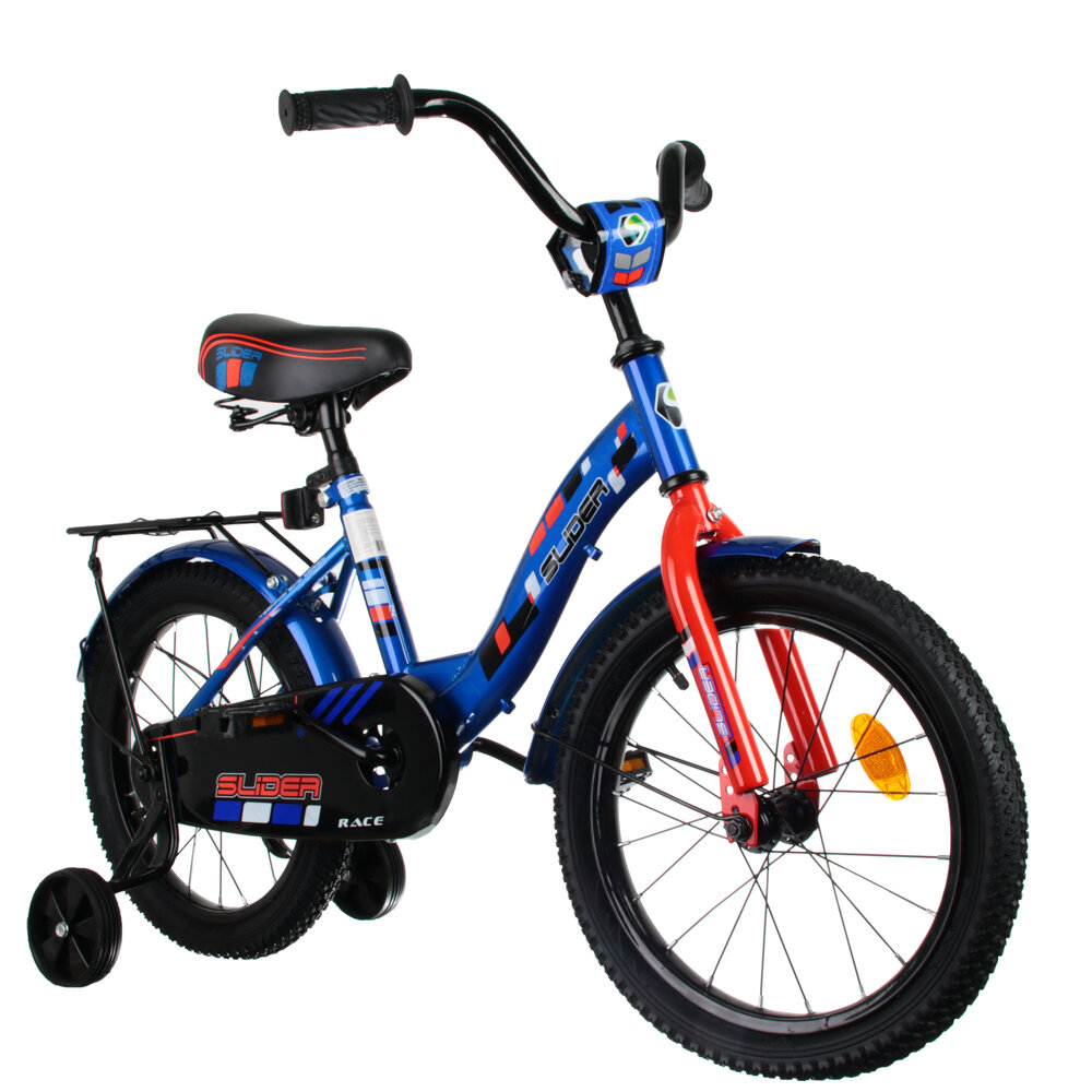 Велосипед 2-х кол. Slider, D16", цв. син/крас, 8,9 кг, сталь, нож. торм, в/к 90*19*43 см, IT106090