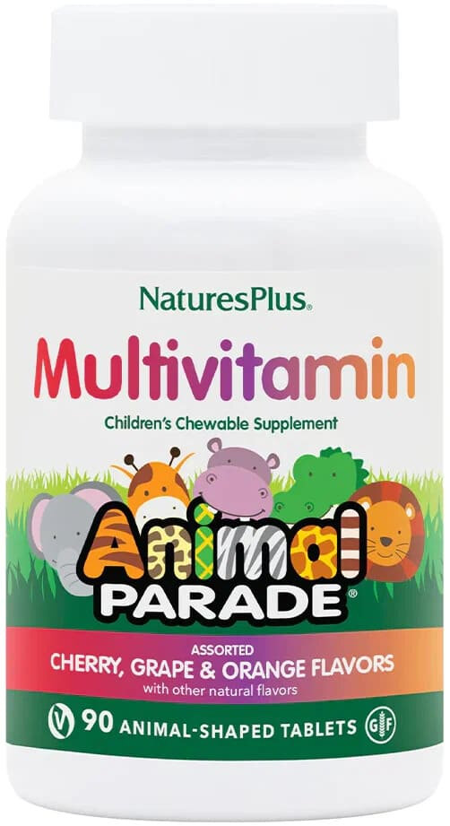 Animal Parade Multivitamin Сhildren's Chewable Supplement - Assorted, Парад Зверят. Детский витаминно-минеральный комплекс со вкусом вишни, апельсина, винограда 90 жевательных таблеток 90 жев. таблеток