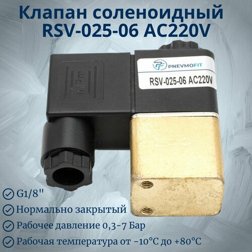 Электромагнитный клапан RSV-025-06 AC220V (воздух, вода, масло)