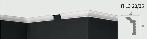 Изображение товара Плинтус потолочный Де-Багет П-13 20/35, 1шт (длина 2м)