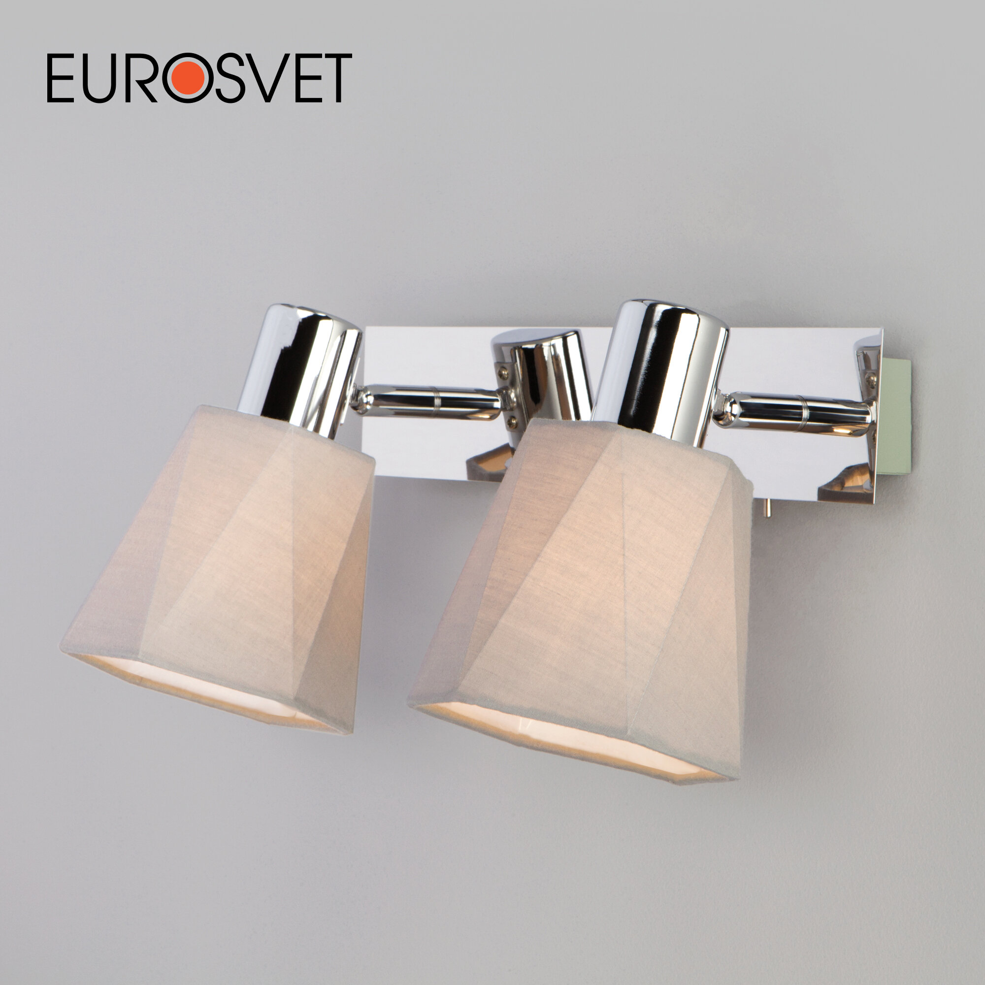 фото Настенный светильник с выключателем Eurosvet 20087/2 хром/серый