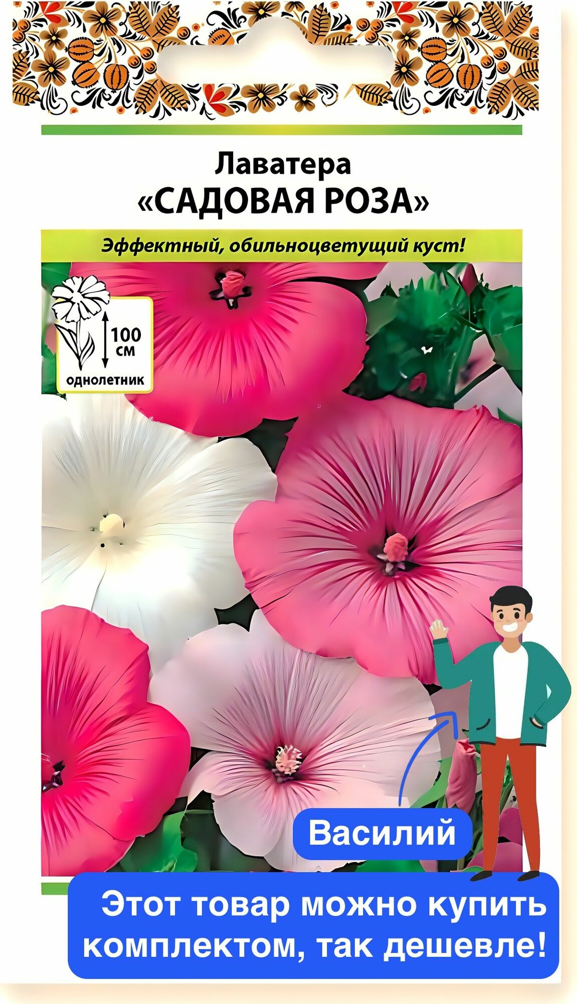 Цветы Лаватера Садовая роза смесь