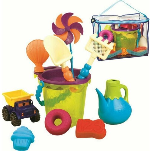 Игровой набор для песка в пляжной сумке BToys Battat зеленый 6328₽