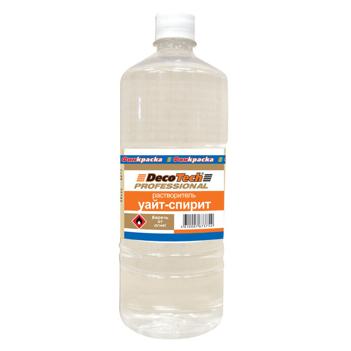 фото Уайт-Спирит Растворитель Финкраска DecoTech 1л Бесцветный / Декотек.