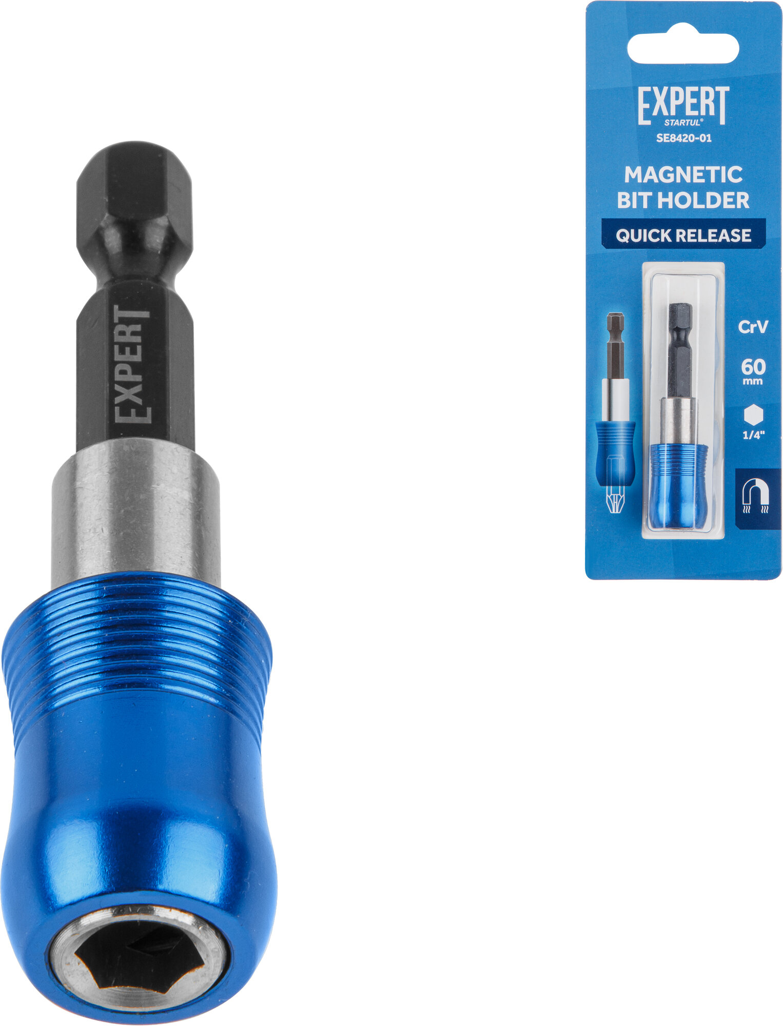 Держатель для бит магнитный 60 мм Quick Release STARTUL Expert SE8420-01
