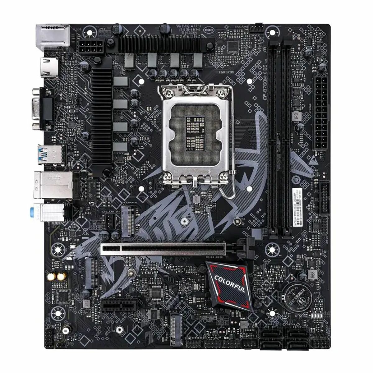 Материнская плата Colorful BATTLE-AX B760M-K D5 V20, LGA1700, Intel B760, Micro-ATX, RTL (BATTLE-AX B760M-K D5 V20)
