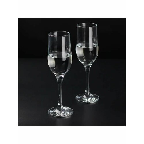 Бокалы ДекорСтайлГласс, для шампанского, 190мл, прозрачный, стекло, 6 штук