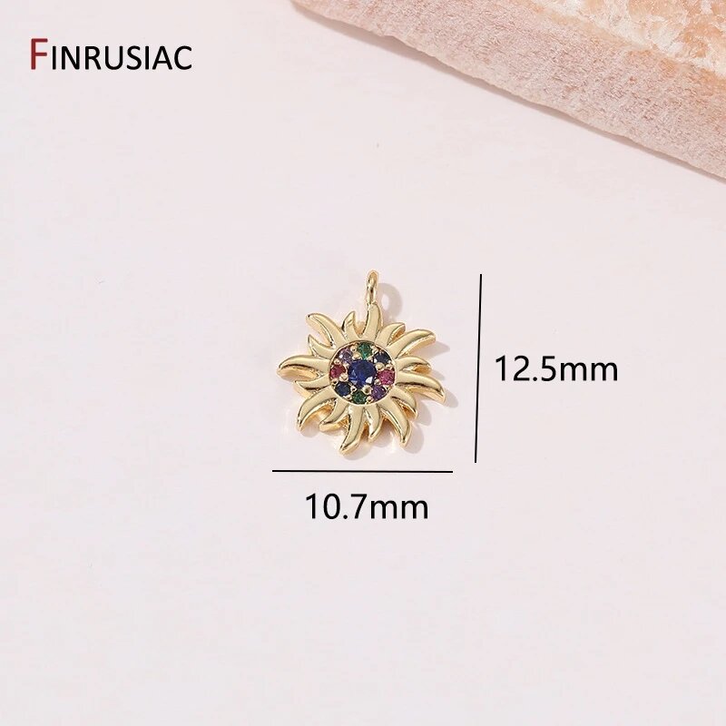 Подвески FINRUSIAC, 14k позолота, 2 шт, 10.7x12.5 мм