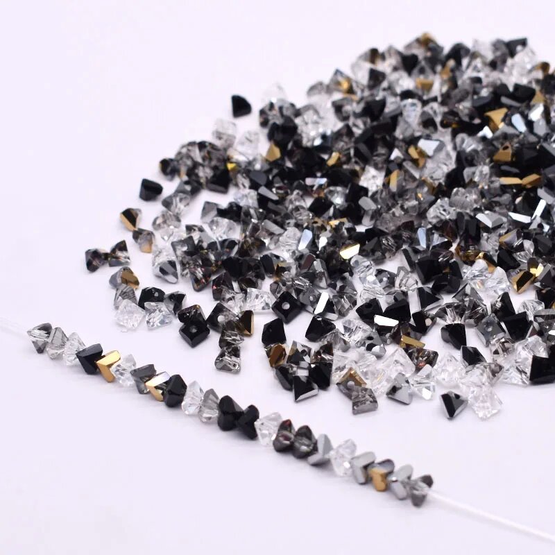 Синие граненые стеклянные бусины YanQi 6 мм, Черный, 6mm-85pcs lot