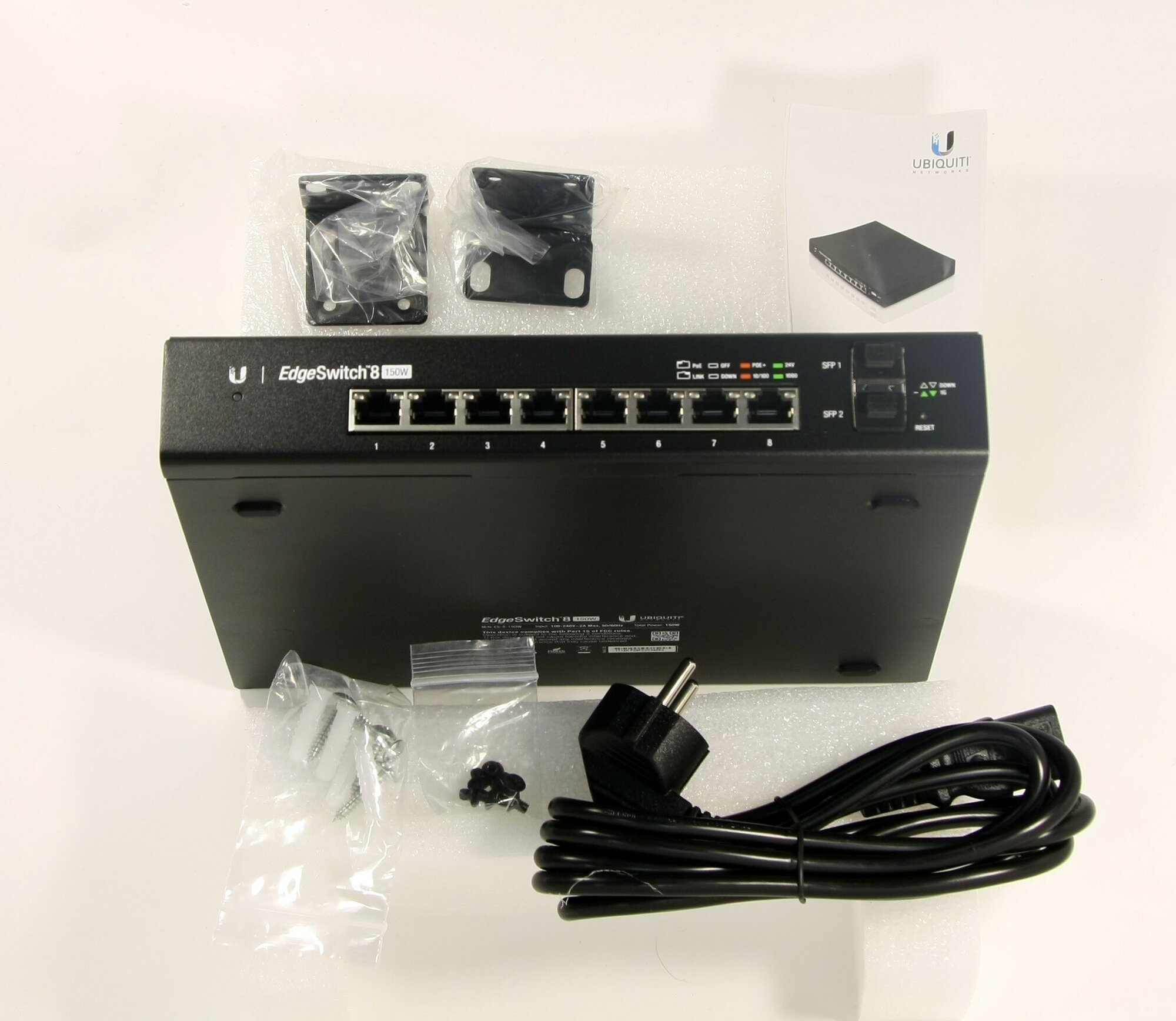 Коммутатор Ubiquiti EdgeSwitch 8 150W управляемый L2 8 портов 10/100/1000Mbps PoE(150W) 2xSFP ES-8-150W-EU - фото №17
