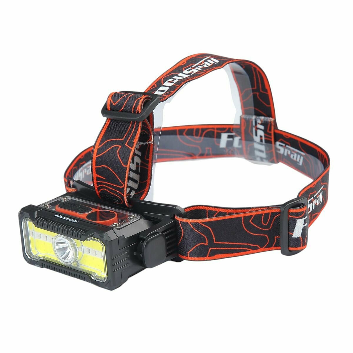 Фонарь налобный FOCUSray 1325, LED, цифровой дисплей, аккумулятор 18650, USB