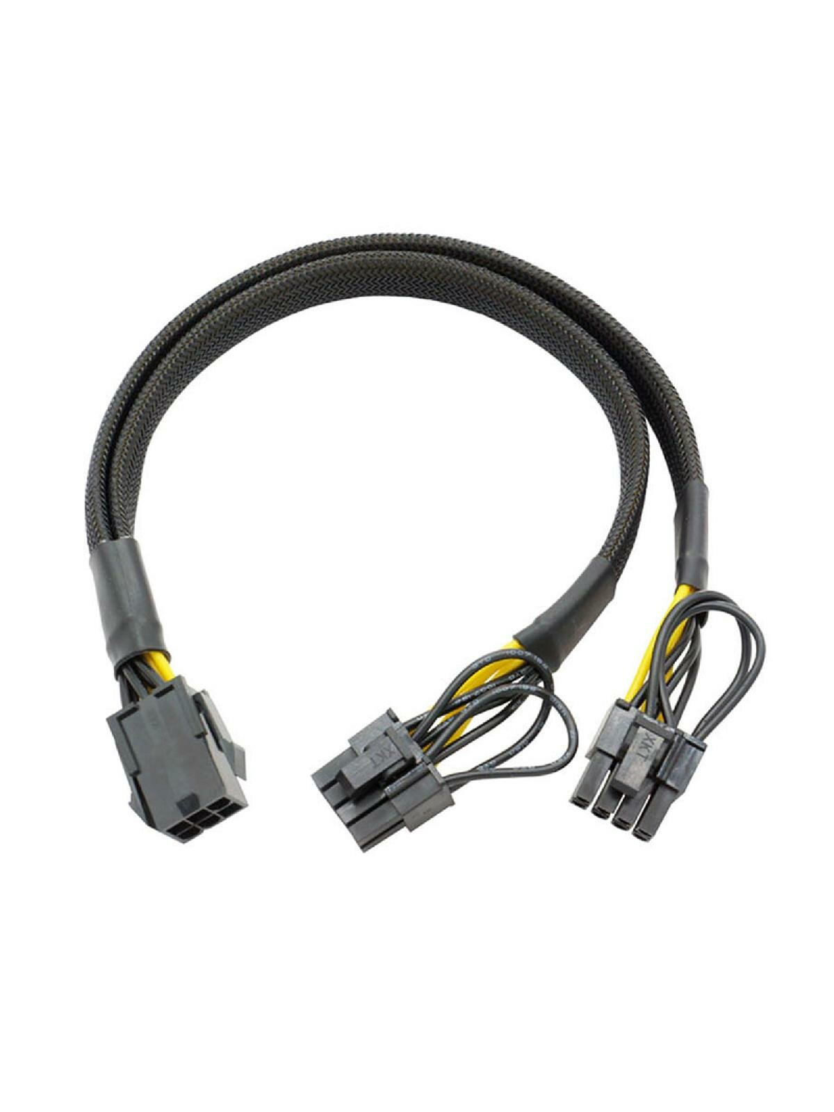 GPU PCIe 6Pin Female to 2X 8Pin (6+2) Male PCIExpress Graphics Card Power Adapter 6P PCIE Extension Splitter Cable