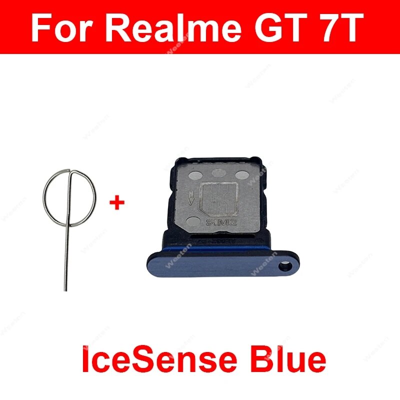 Лоток для SIM-карты для Realme Neo7 Neo 7 SE GT 7 GT 7T слот для SIM-карты держатель для считывания SIM-карт запасные части для ремонта GT 7T-IceSense Blue