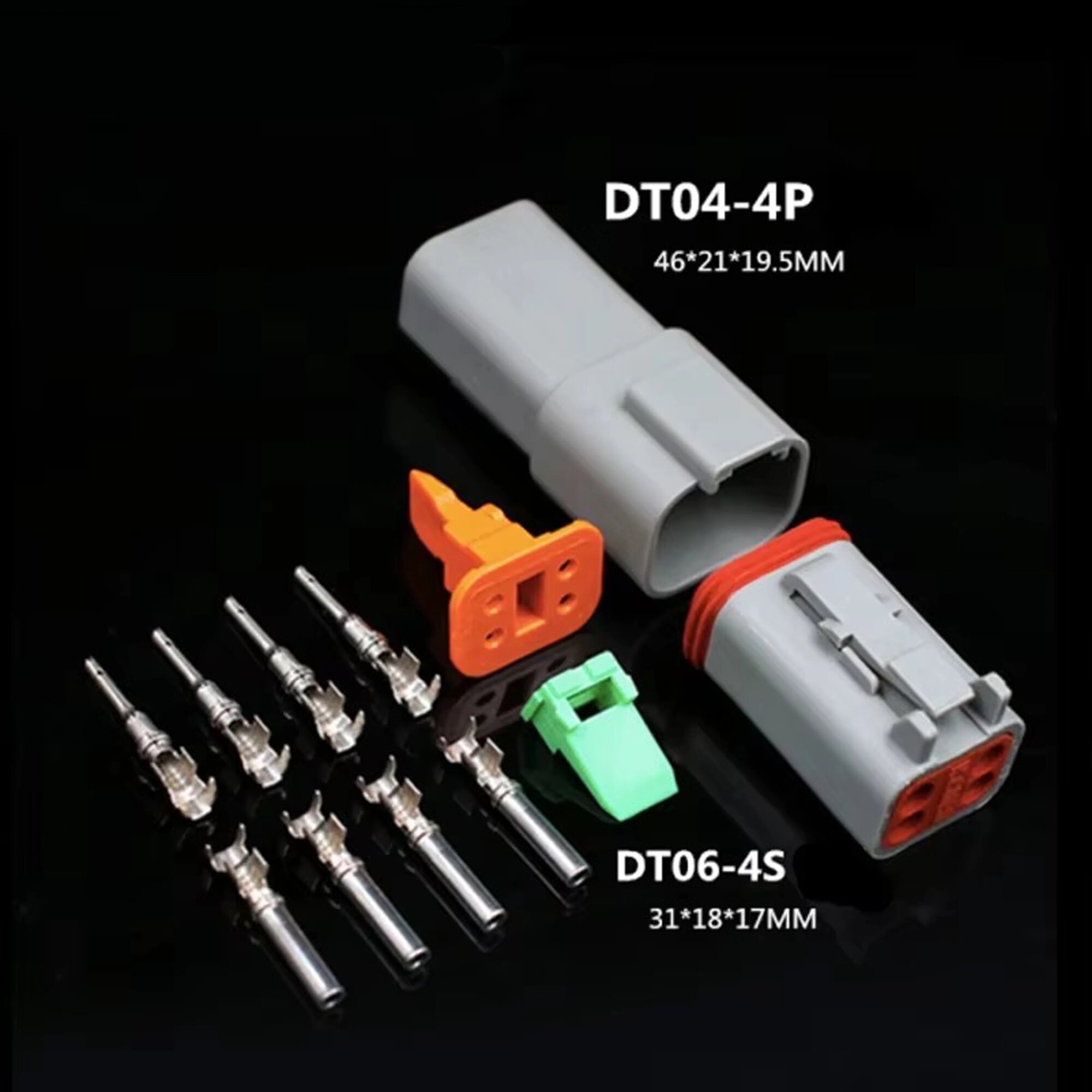 Разъемы Deutsch DT04-4P/DT06-4S комплект 1 set male female