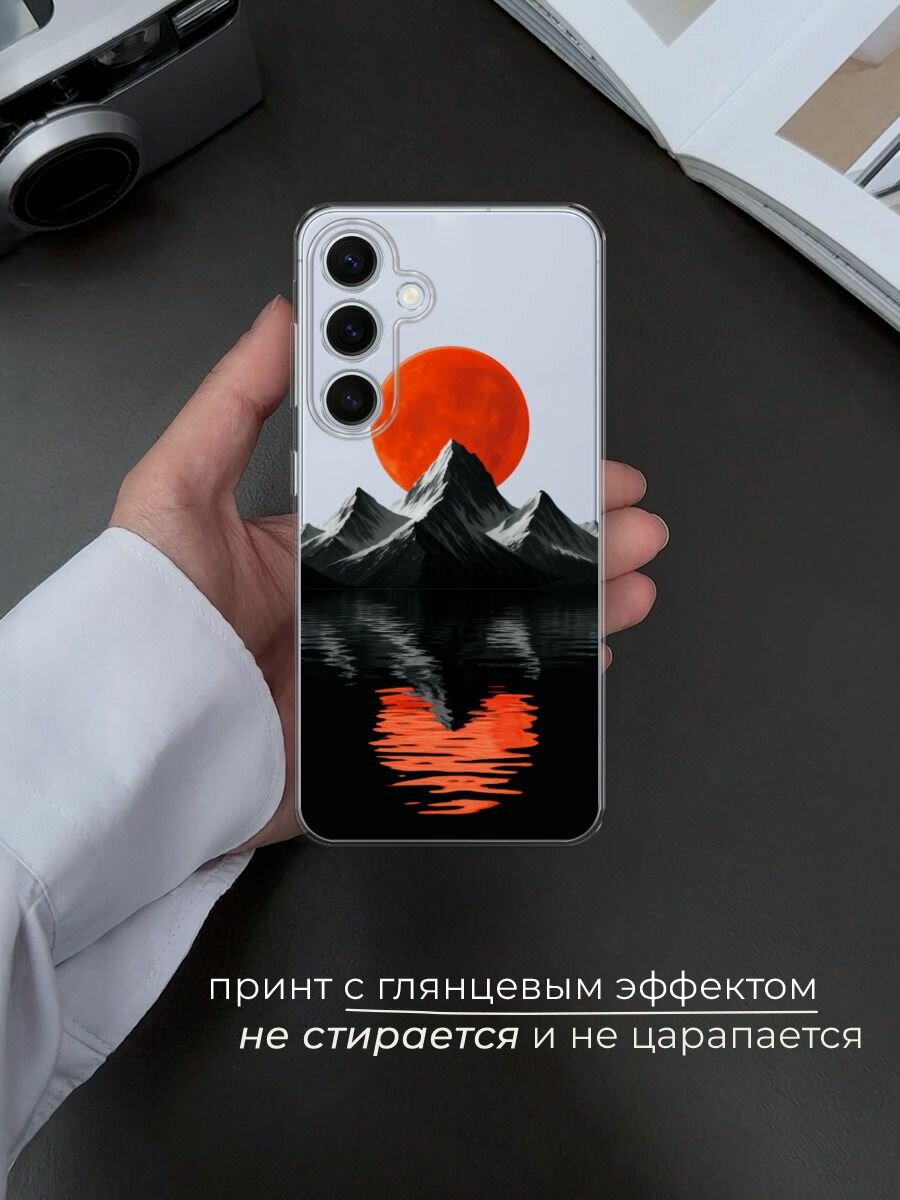 Силиконовый чехол на Samsung Galaxy S24 FE 5G / Самсунг S24 FE с принтом Черная гора 3 — фото 1