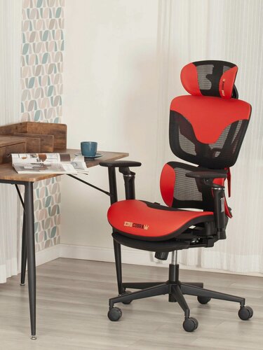 Изображение товара Компьютерное игровое кресло TetChair, иск. кожа/сетка, черное с красным