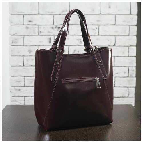 Сумка-тоут на молнии, цвет бордовый