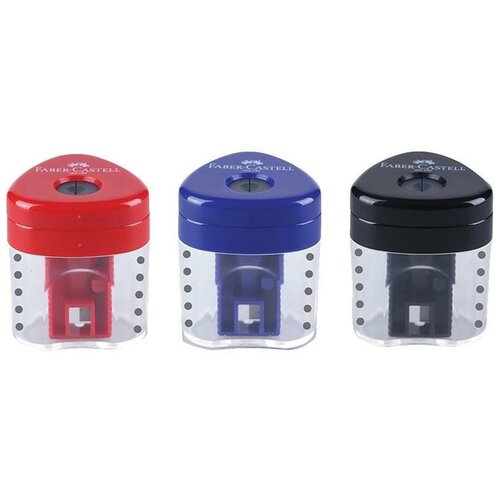 фото Точилка ручная пластиковая faber-castell grip 1834 (1 отверстие, с контейнером)