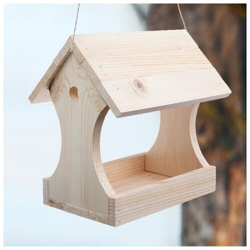 фото Greengo кормушка для птиц «беседка», 11 × 24 × 19 см, деревянная