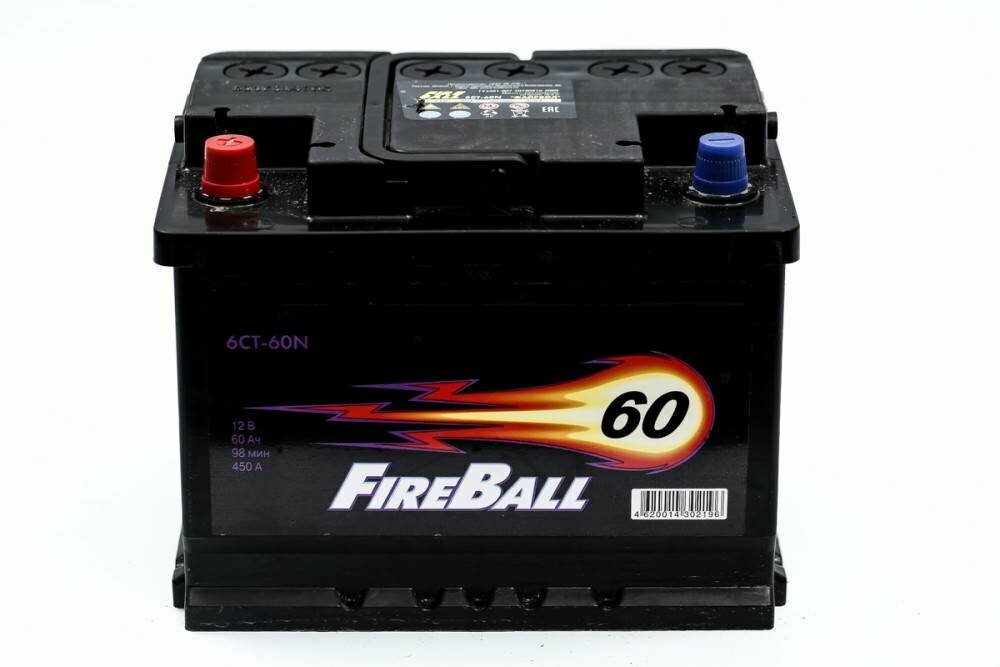 Автомобильный аккумулятор FireBall 6СТ-60NR 242х175х190