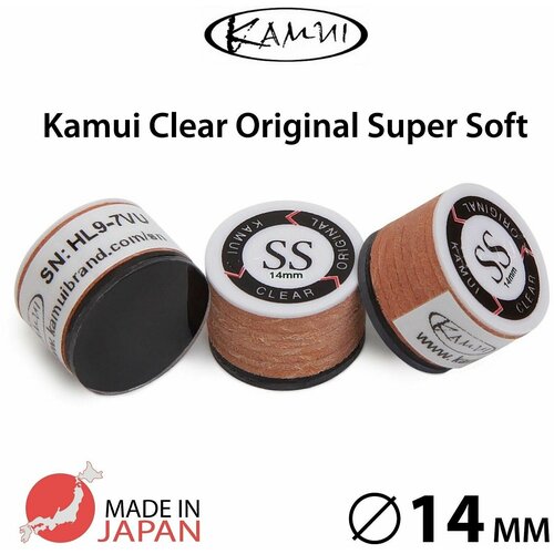 Наклейка для кия Kamui Clear Original 14 мм Super Soft, многослойная, 1 шт. наклейка для кия камуи клир ориджинал kamui clear original 13мм soft 1 шт