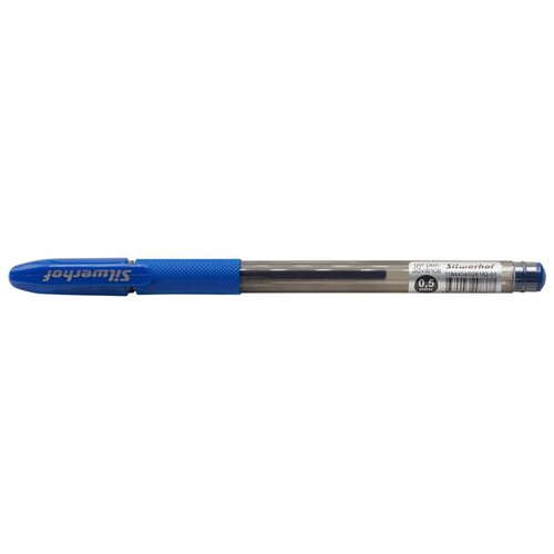 Ручка гелевая Silwerhof ADVANCE (026182-01) 0.5мм резин. манжета синие чернила коробка картонная - 12 шт.