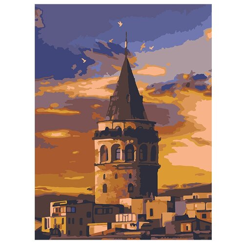 фото Lori набор для раскрашивания по номерам (на картоне) 40 х 30 см галатская башня ркн/ф-328 1 шт.