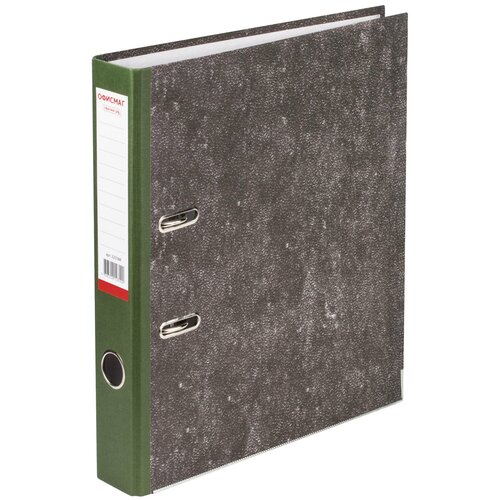 Папка-регистратор офисмаг, фактура стандарт, с мраморным покрытием, 50 мм, зеленый корешок, 225588