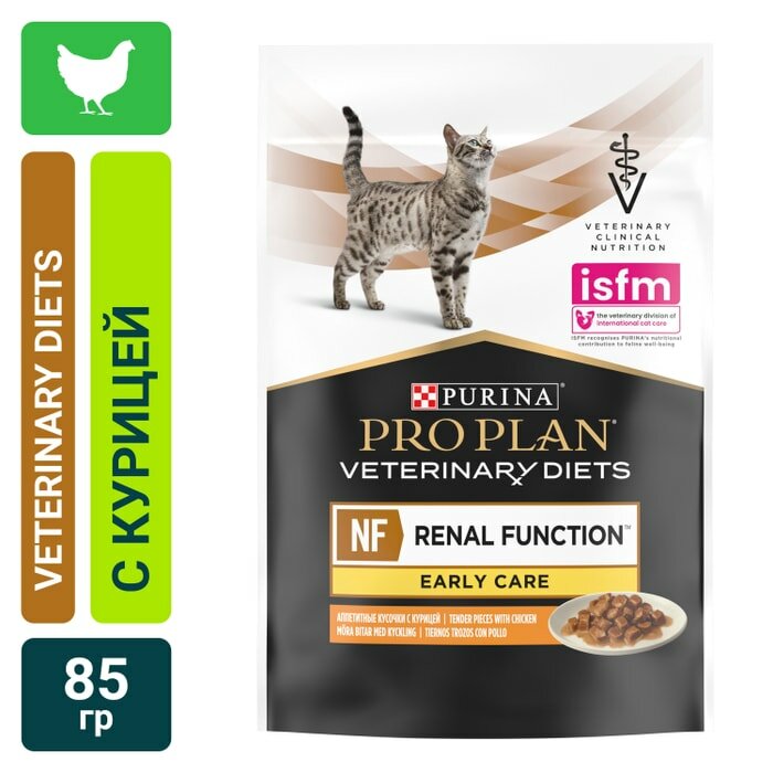 Пауч Pro Plan Veterinary Diets NF Renal Function Early Care при начальной стадии ХПН с курицей в соусе 85 г (1шт) - фотография № 7