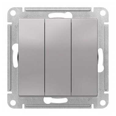 Выключатель 3-клавишный ATLASDESIGN, скрытый монтаж, алюминий | код. ATN000331 | Schneider Electric (7шт. в упак.)