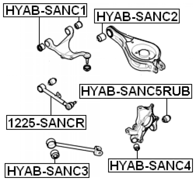 Сайлентблок задней цапфы Febest HYAB-SANC5RUB