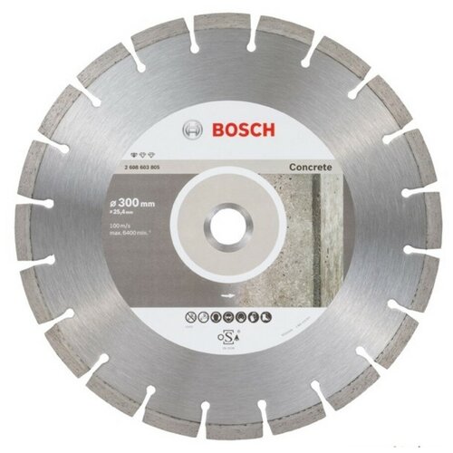 фото Диск алмазный отрезной professional for concrete (300х20/25.4 мм) для настольных пил, bosch, 32608602543