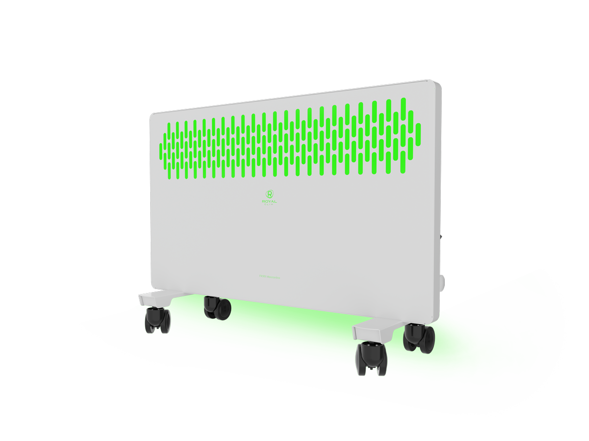 Обогреватель конвектор до 20м2 с X-Образным нагревательным эллементом и Встроенной подсветкой Royal Clima FIORI Meccanico REC-FRWG1500M Белый